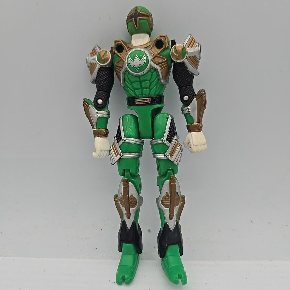 2002‎ Power Rangers Ninja Storm GREEN Samurai Turbo Tri-Battlized Figure
